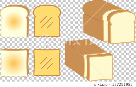 山形食品と角切り食パンの色んなバリエーションの素材セット 137291983