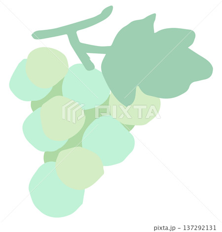 10月の園だよりに使いやすい シンプル手書き素材シリーズ｜マスカット 137292131