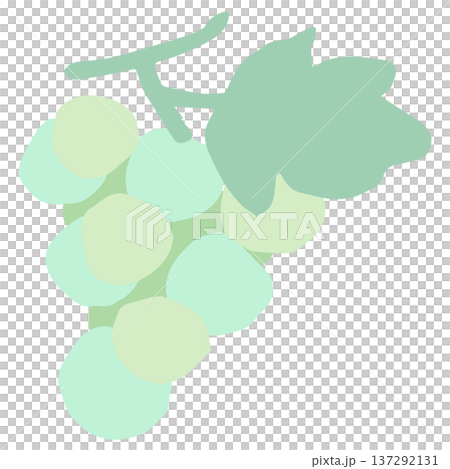 10月の園だよりに使いやすい シンプル手書き素材シリーズ｜マスカット 137292131