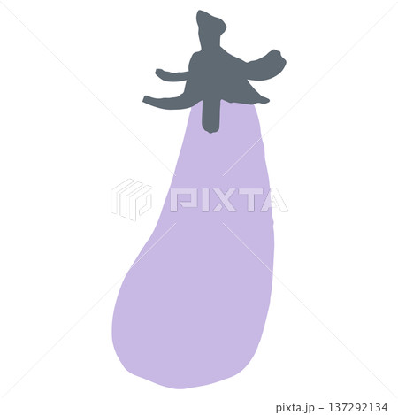 10月の園だよりに使いやすい シンプル手書き素材シリーズ｜秋茄子 137292134