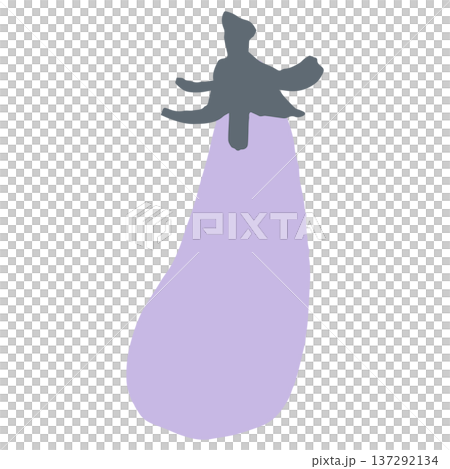 10月の園だよりに使いやすい シンプル手書き素材シリーズ｜秋茄子 137292134