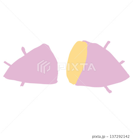 10月の園だよりに使いやすい シンプル手書き素材シリーズ｜さつまいも 137292142