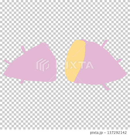 10月の園だよりに使いやすい シンプル手書き素材シリーズ｜さつまいも 137292142