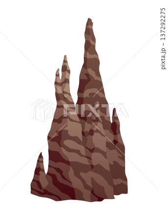 Cave stone mineral stalagmites column natural growth geology formations vector illustration isolated on white background 137292275