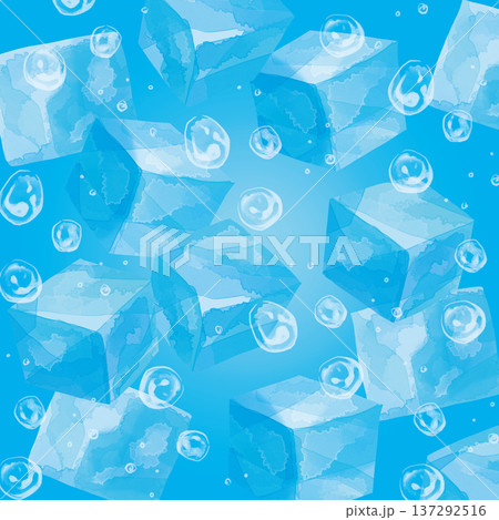 氷と水滴背景テクスチャ正方形_水色 137292516