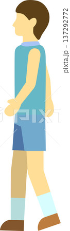 歩いているランナーのイラスト　男性 137292772