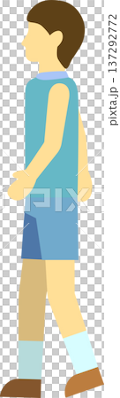歩いているランナーのイラスト　男性 137292772