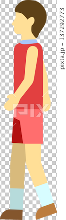 Illustration of a walking runner (male) 137292773