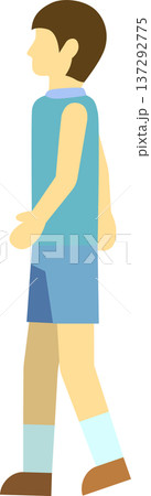 歩いているランナーのイラスト　男性 137292775