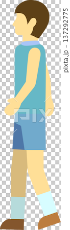 歩いているランナーのイラスト　男性 137292775