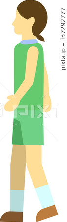 歩いているランナーのイラスト 女性 歩いているランナーのイラスト 女性 137292777