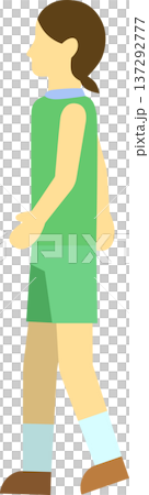 歩いているランナーのイラスト 女性 歩いているランナーのイラスト 女性 137292777