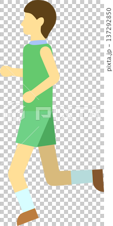Illustration of a male runner jogging 137292850