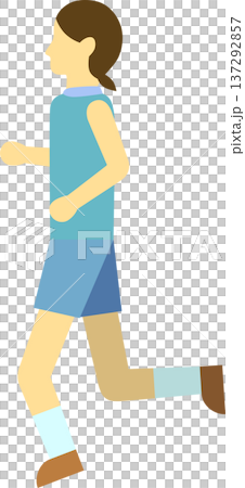 Illustration of a female runner jogging Illustration of a female runner jogging 137292857