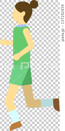 Illustration of a female runner jogging Illustration of a female runner jogging 137292859