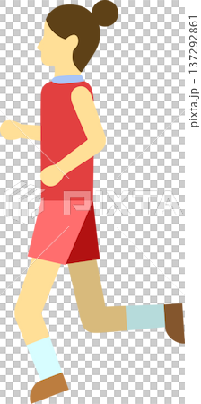 一幅女跑步者慢跑的插圖 137292861