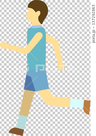男性跑步者的奔跑插圖 男性跑步者的奔跑插圖 137292863