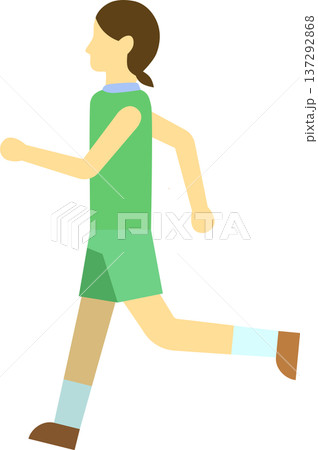 ランニングをするランナーのイラスト 女性 ランニングをするランナーのイラスト 女性 137292868