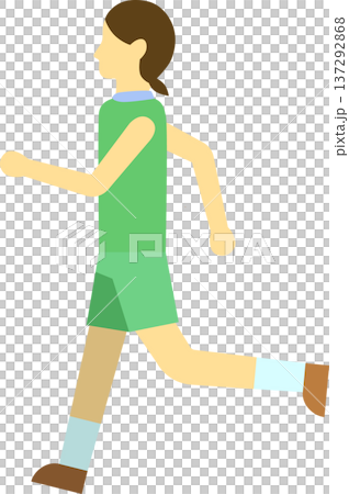 ランニングをするランナーのイラスト 女性 ランニングをするランナーのイラスト 女性 137292868