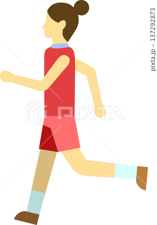 ランニングをするランナーのイラスト　女性 137292873