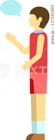 おしゃべりをするランナーのイラスト 男性 おしゃべりをするランナーのイラスト 男性 137292891