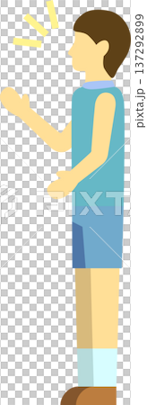 Illustration of a chatting male runner Illustration of a chatting male runner 137292899