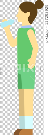 Illustration of a female runner hydrating Illustration of a female runner hydrating 137292929