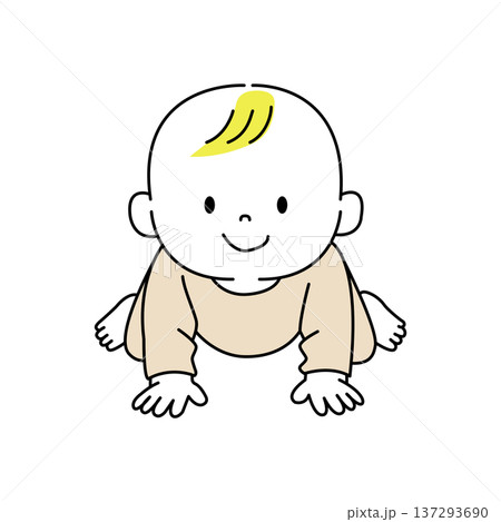 ハイハイする赤ちゃんのイラスト ハイハイする赤ちゃんのイラスト 137293690