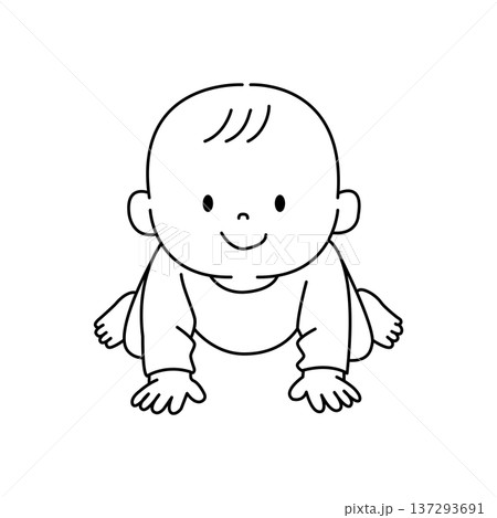 ハイハイする赤ちゃんのイラスト 137293691