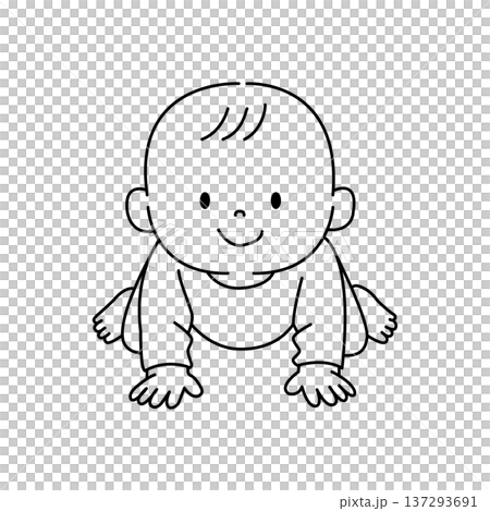 ハイハイする赤ちゃんのイラスト 137293691