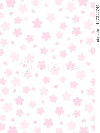 縦の背景　桜の花のパターン　白背景 137293744