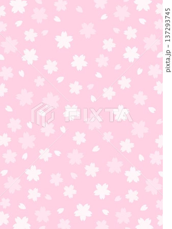 縦の背景　桜の花のパターン　ピンク 137293745