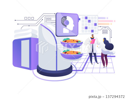 Hospital Logistics Robot abstract concept vector illustration. 137294372
