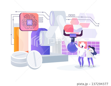 Robotic Pharmacy Dispenser abstract concept vector illustration. 137294377
