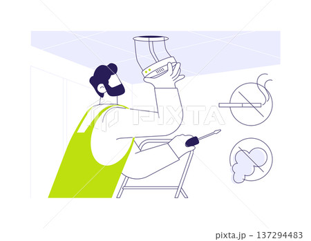 Smoke and gas sensor abstract concept vector illustration. Smoke and gas sensor abstract concept vector illustration. 137294483