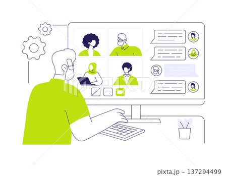 Conferencing app abstract concept vector illustration. Conferencing app abstract concept vector illustration. 137294499