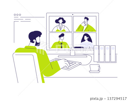 Video conferencing software abstract concept vector illustration. 137294517