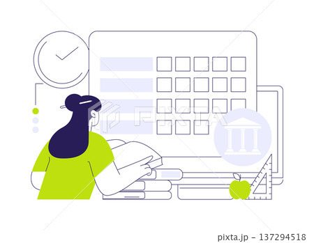 Class schedule abstract concept vector illustration. 137294518