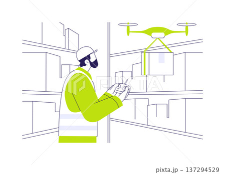 Drone abstract concept vector illustration. 137294529