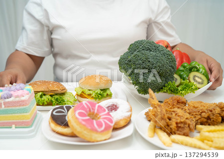 Junk food no good health eating for diet. 137294539