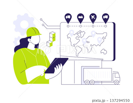 Blockchain-backed logistics abstract concept vector illustration. Blockchain-backed logistics abstract concept vector illustration. 137294550