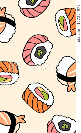 Japanese food sushi illustration 137294973