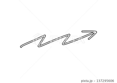 黒い枠線の手描き矢印ベクターイラスト　ギザギザ	 137295606