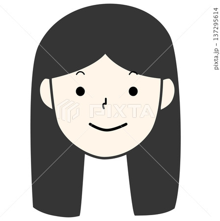 ロングヘアーの可愛い女の子　センター分け 137295614