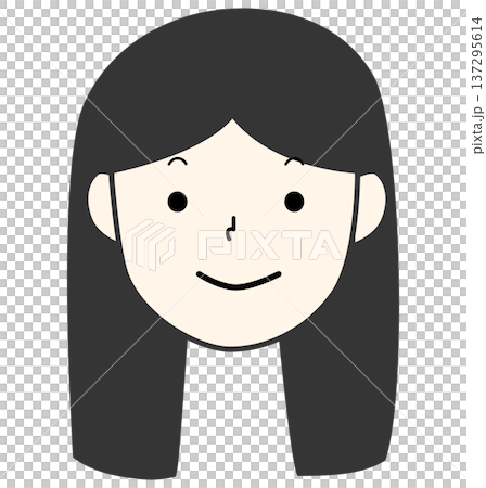 ロングヘアーの可愛い女の子　センター分け 137295614