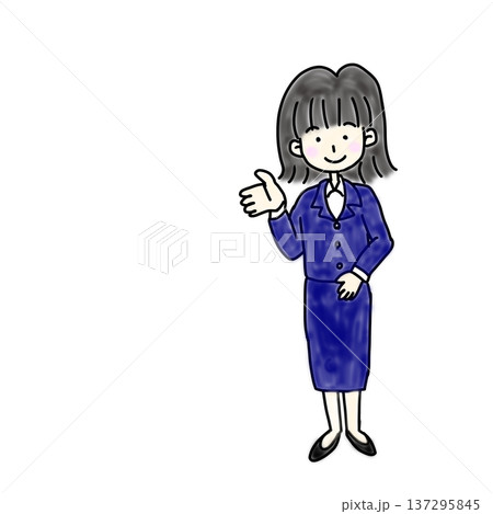 案内をすすめる女性のイラスト素材 [137295845] - PIXTA