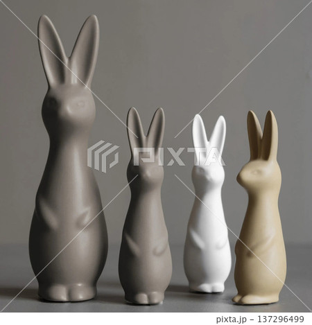 Ceramic Decorative Easter Bunny Figurines 137296499