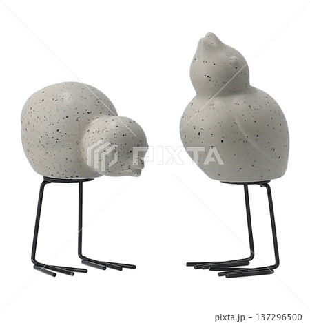 Long Leg Chick Figurines Isolated on White 137296500