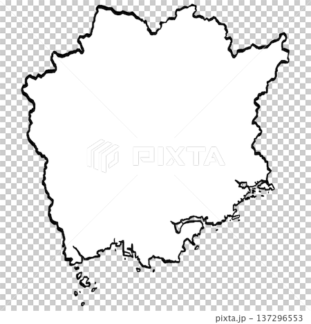 岡山縣地圖插圖（筆觸風格） 137296553