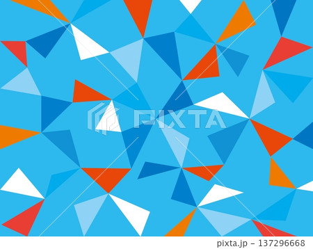 幾何学模様 三角形 ブルー オレンジ色 幾何学模様 三角形 ブルー オレンジ色 137296668